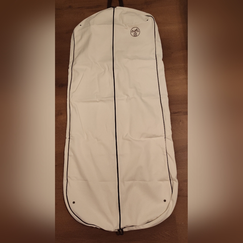 HERMÈS Large Cotton Garment Bag 150cm Travel Suit Cover Logo Hanger Authentic